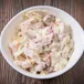 Close-up of homemade coleslaw side dish