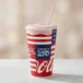 Strawberry milkshake made with Bell's soft serve, milk and other flavors.